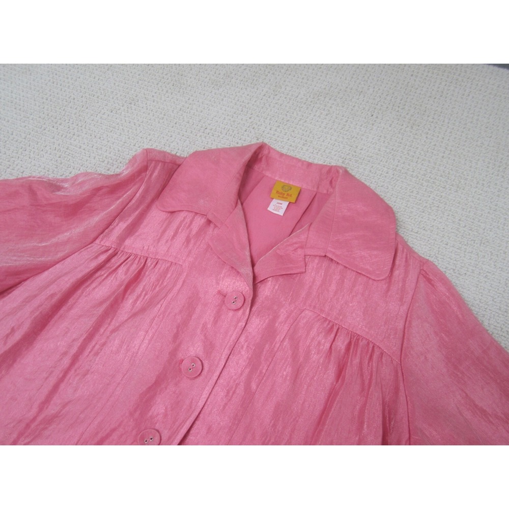 Ruby Rd. Vibrant Pink Button Down Blouse - Picture 2 of 7